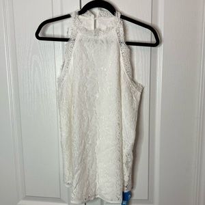 NWT Cupshe Tamia Mock Neck Floral Lace Top